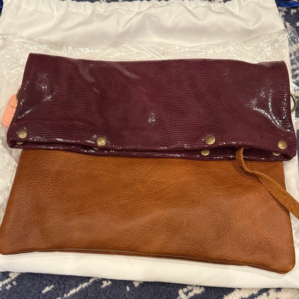 Chic Camel and Eggplant Women's Convertible Bag